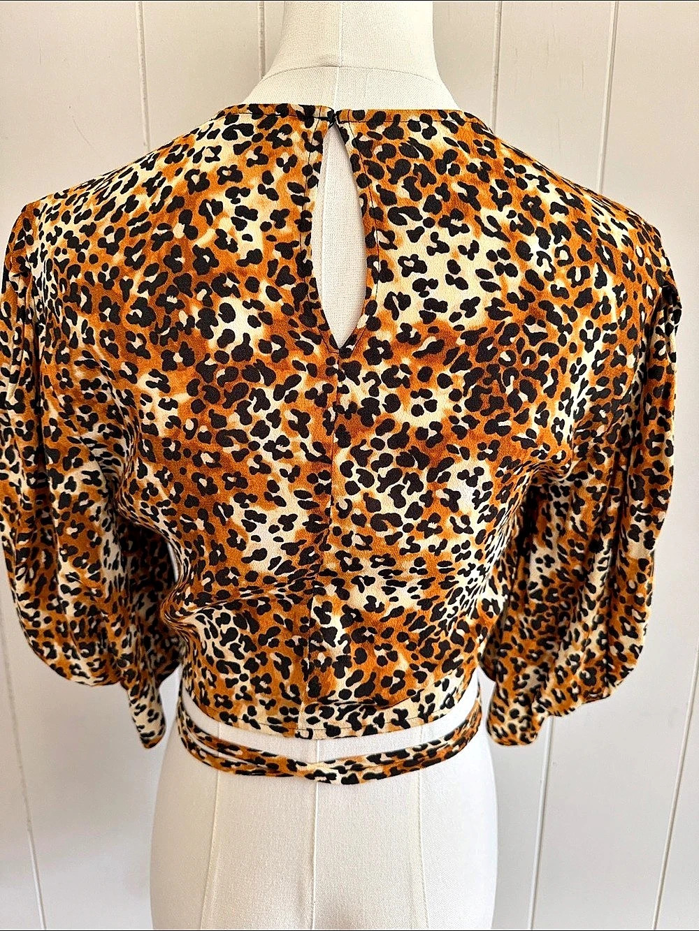 maje Leopard Print Blouse Small (1) Mob Wife Indie Sleaze Boho Chic - Picture 7 of 16